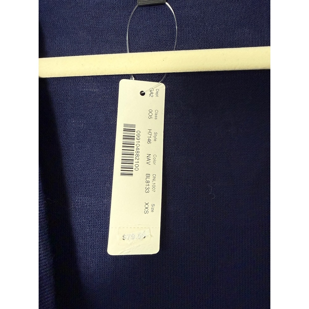J.Crew Wrap Sweater Womens XXS Navy Blue NEW Merino Wool V-Neck - Picture 7 of 7
